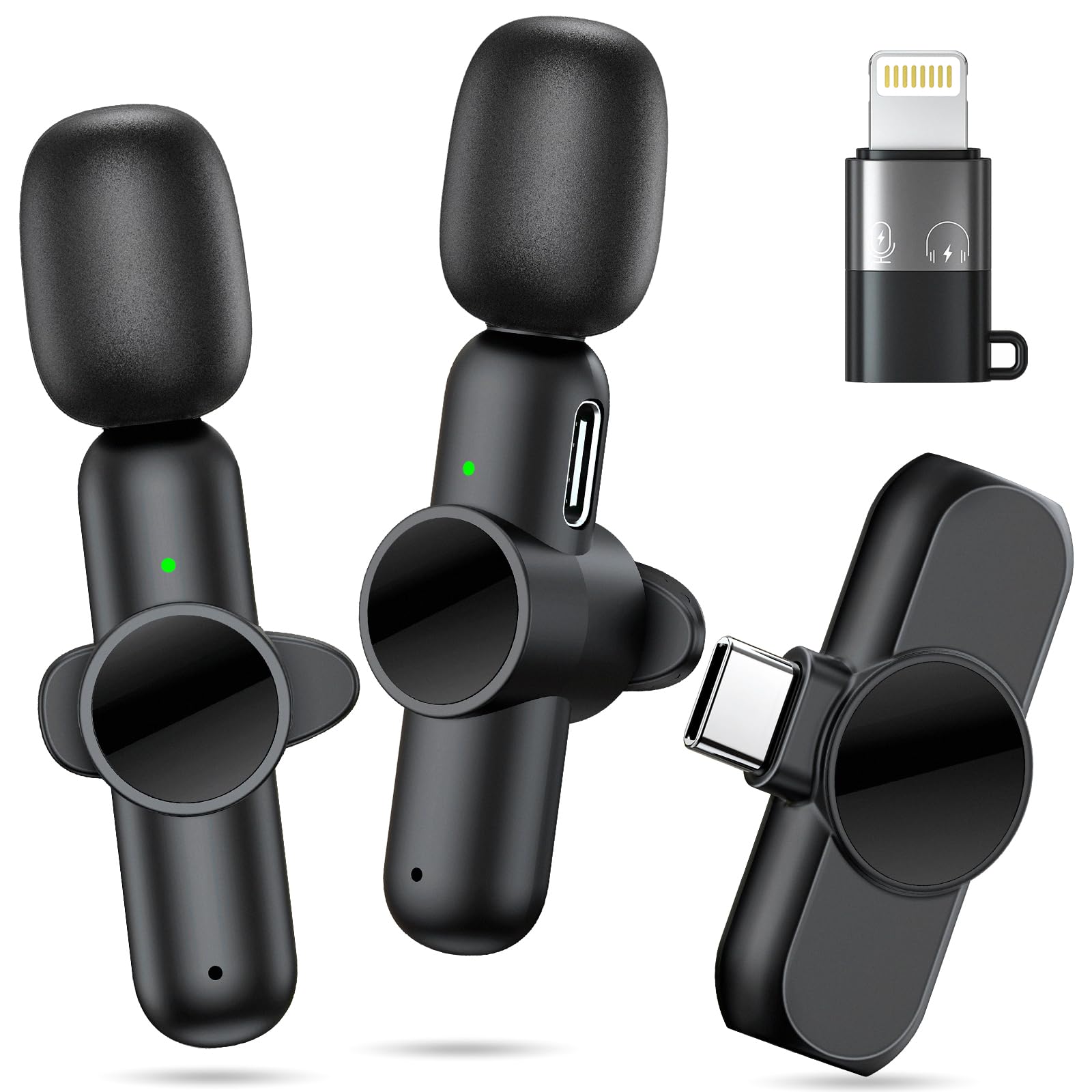 Wireless Lavalier Microphone for iPhone/iPad/Android Phone, CDMVAB Professional Mini Microphone Plug-Play Wireless Mic for Interview Video Podcast YouTube TikTok