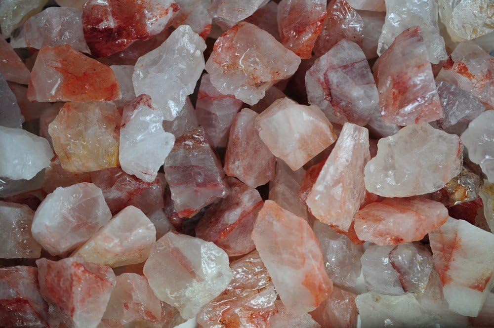 Indoor Fountains & Accessories - Fantasia Materials: 1 lb Fire Quartz Rough Stones from Madagascar