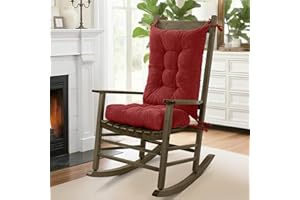 mudilun Rocking Chair Cushion Set - Non-Slip Tufted Rocking Chair Cushions with Ties Soft Indoor/Outdoor Wooden Rocking Chair Seat Pad for Porch Garden Cafe & Nursing