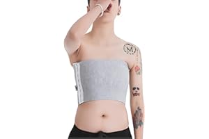 BaronHong Tomboy Trans Lesbian Strapless Plus Size Chest Binder Top with 20 CM Elastic Band