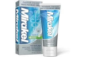 MIRAKEL Maximum Strength Pain & Itch Relief Cream, Ideal for Wounds, Burns & Bites, 2 Ounces