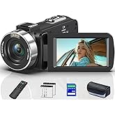8K 64MP Video Camera 18X Digital Camcorder Video Camera for YouTube 3.0 inch Flip Screen Camcorder Vlogging Camera with 32GB SD Card, 2.4G Remote Control, Two Batteries