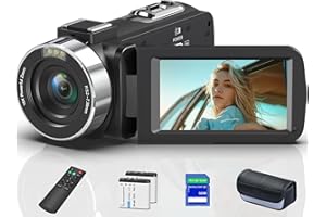 CARLHIP 8K 64MP Video Camera 18X Digital Camcorder Video Camera for YouTube 3.0 inch Flip Screen Camcorder Vlogging Camera with 32GB SD Card, 2.4G Remote Control, Two Batteries