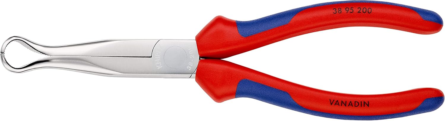 KNIPEX Mechanics' Pliers Chrome-Plated with Multi-Component Handles 200 mm, 38 95 200, Red and Blue - Image 4