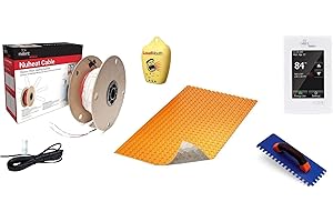 Nuheat nVent Home Radiant Floor Heating Kit 50 Square Feet 120 Volt Includes - Ditra Duo Membrane, Home Programmable Thermostat, N1C050 Heat Cable and Safe Installation Tools