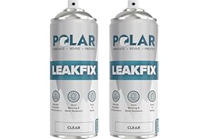 POLAR SPECIALIST COATINGS Polar Clear Leak Fix Spray - 2 x 13.5fl. oz - Waterproof Roof Sealant - Instantly Seals Leaks and Cracks, for Lasting Protection on Roofs, Drainpipes & Gutter Repairs- for Interior and Exterior Use