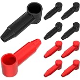 RVBOATPAT 10Pack Battery Terminal Cover for 1/4",5/16",3/8" Battery Post, Silicone Stud Terminal Cover Protector Boot fit 4 to 2/0 AWG Gauge Cable for Car Truck RV Solar