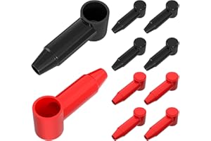 RVBOATPAT 10Pack Battery Terminal Cover for 1/4",5/16",3/8" Battery Post, Silicone Stud Terminal Cover Protector Boot fit 4 to 2/0 AWG Gauge Cable for Car Truck RV Solar