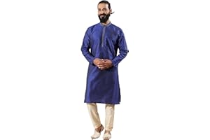 Filori Studio - Men's Authentic Woven Design Long Kurta with Zari Embroidery (Kurta Only)