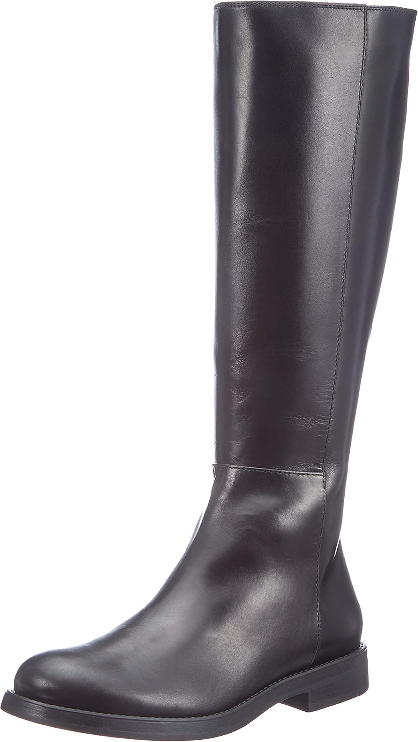 HUGO Damen Hoxton Flat BootC Hohe Stiefel, Schwarz (Black 001), 41 EU