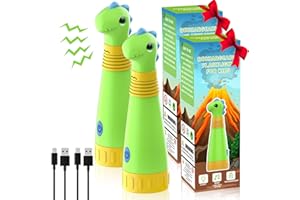 SEVENKA 2 Rechargeable Dinosaur Flashlight for Kids, Roar Mode, Kids Flashlight, Outdoor Camping Gear Accessories, Halloween Lights Gift for Kids Boys Girls