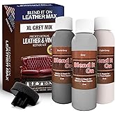 Blend It On Extra Large Leather Repair Kit, 6 Full Ounces for Furniture, Jacket, Sofa, Car Seat, Boots, Easy Instructions to Match Colors, Restore Any Material No Mixing Chart Needed (Grey Mix)