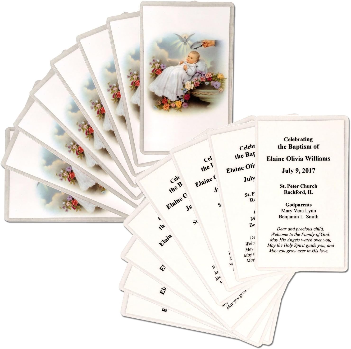 16 Personalized Baptism Holy Cards