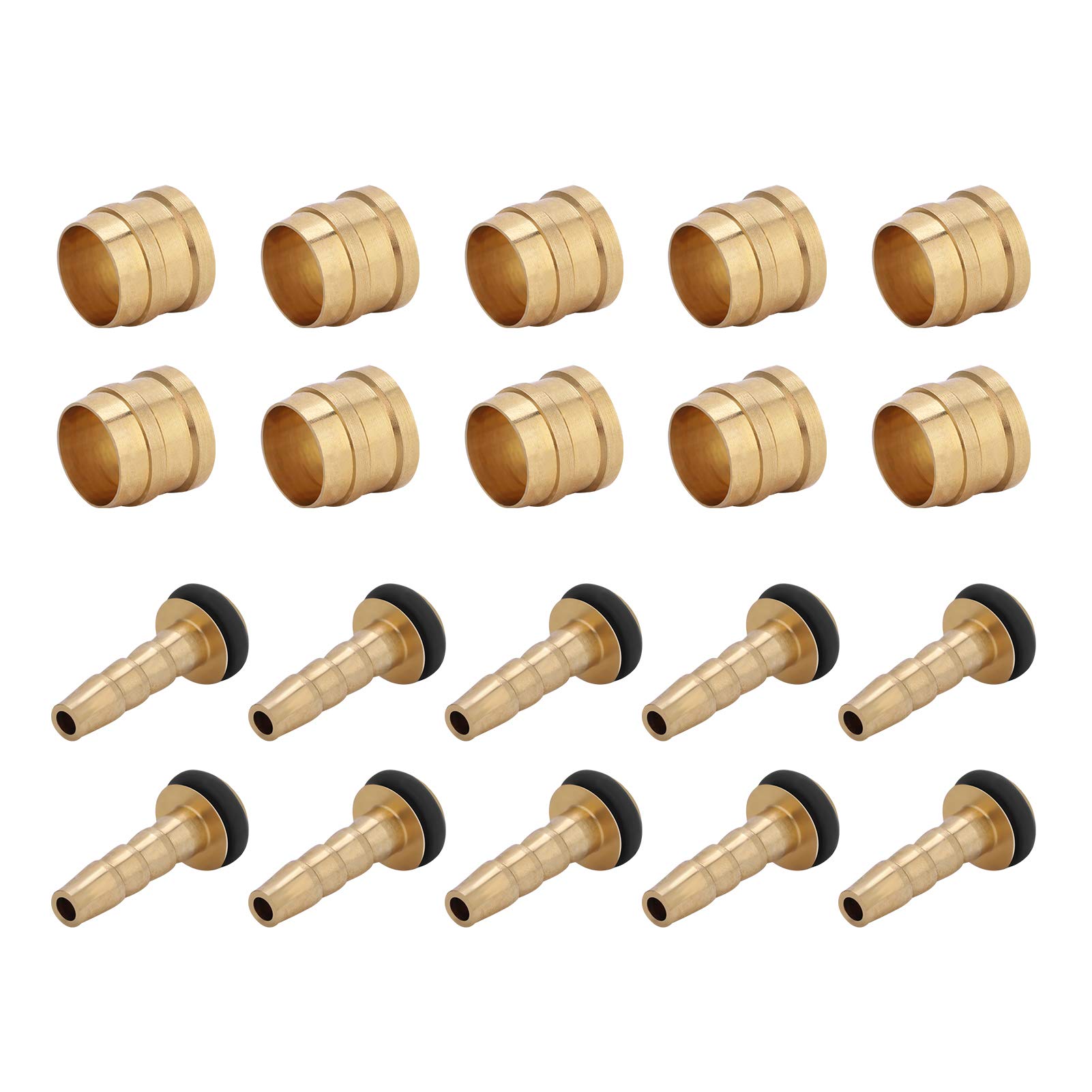 Photo 1 of Yosoo Health Gear Olive Insert Hose, Copper Hydraulic Disc Brake Hose Fittings, 10 Set, Gold