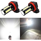 Alla Lighting H11 LED Fog Light Bulbs DRL 2800 Lumens Xtreme Super Bright 5730 33-SMD 12V H8 H16 H11 LED Bulbs Replacement fo