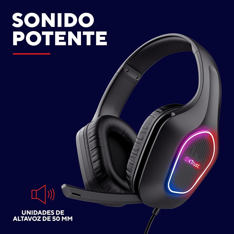 419 Rayne Cascos Gaming Over-Ear Ligeros para PC/Consola, Negro