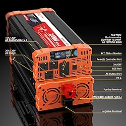 BELTTT 3000W Pure Sine Wave Inverter 12V DC to 120V