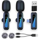 2-Pack Wireless Mini Microphone for iPhone 15,16,17, Lavalier Microphone for Video Recording, 2 In 1 Noise Reduction Lapel Mic For Android, Ipad, PC &ndash; Mini Mic with USB-C for Content Creators Potcast