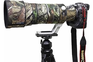 ROLANPRO Waterproof Lens Cover for Canon RF 100-300mm F/2.8 L is USM Rain Cover Lens Protective Sleeve Guns Case Clothing-#23 Brown Jungle Waterproof