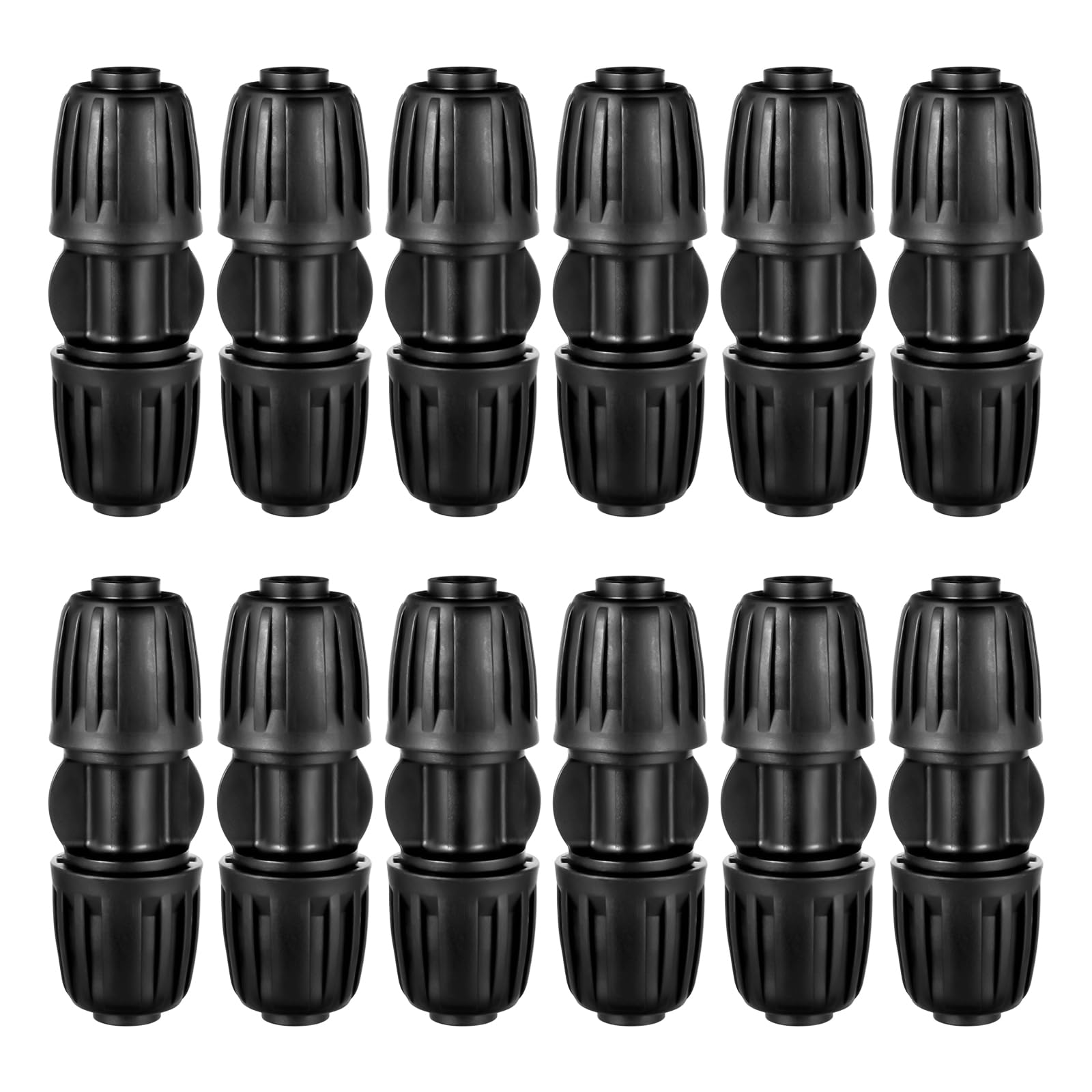 Photo 1 of 12pc 1/2 inch Drip Irrigation Coupling Fittings,ANTI-DROP Lock Barbed Irrigation Coupling For (1/2" ID x0.6-0.63" OD) Drip Tubing Drip Irrigation Fittings