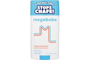 Megababe Thigh Rescue Anti-Chafe Stick | Prevents Skin Chafe & Irritation | Thighs, arms, Bra-Lines & More
