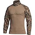 CQR Men's Combat Shirt Tactical 1/4 Zip Long Sleeve Military BDU Shirts Camo EDC Top with Pockets