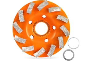 4" Diamond Grinding Wheels, BGTEC 12-Segment Turbo Row Grinding Cup Wheel for Grinder Polishing and Cleaning Marble Concrete Masonry, 1pc