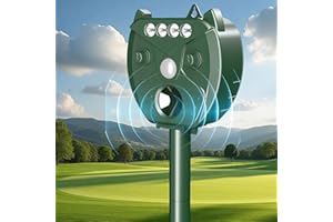 Animal Repeller Ultrasonic Solar Outdoor Waterproof Mole Repellet Deer Repellent Devices with LED Flash Light,Dog Repellent P