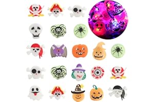 CCINEE 50pcs Halloween Light Up Rings,Led Flashing Ring Toys Halloween Party Favors Glow in The Dark Treats Goodie Bag Filler