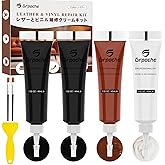 Black Leather Repair Kit for Furniture, Leather Couch Repair Kit for Car Interior, Car Seats, Sofa, Jacket and Purse, Vinyl Repair Kit with Color Matching Guide, Restores Artificial, Genuine Pleather