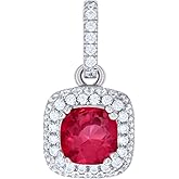 Jewels By Lux Sterling Silver Womens Cubic Zirconia Fashion Square Charm Pendant
