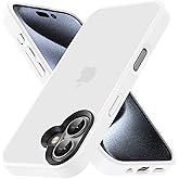 Yriklso for iPhone 16 Phone Case, Shockproof for iPhone 16 Case, Military Grade Drop Protection, Protective Hard Back Slim Translucent Case for iPhone 16 6.1", White