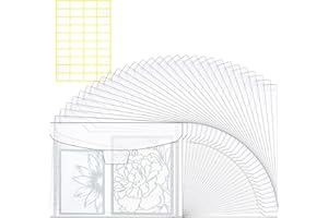 HUKADO 30 Pieces Clear Stamp & Die Plastic Storage Bag, Resealable Large Envelope Pocket for Card Making DIY Scrapbooking Paper Craft and Cutting Dies Stencil (9.4x7)