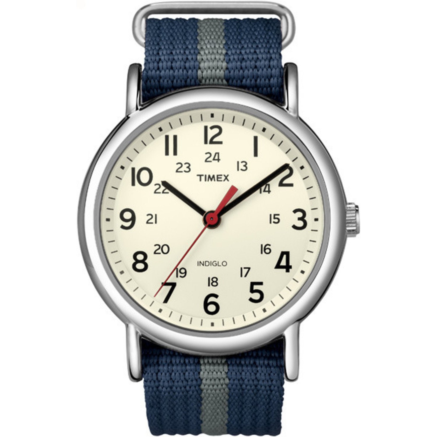 Timex Weekender 38mm Unisex Analog Watch | INDIGLO Backlight | Adjustable Durable Nylon Fabric Slip Through Strap | 24 Hour Time