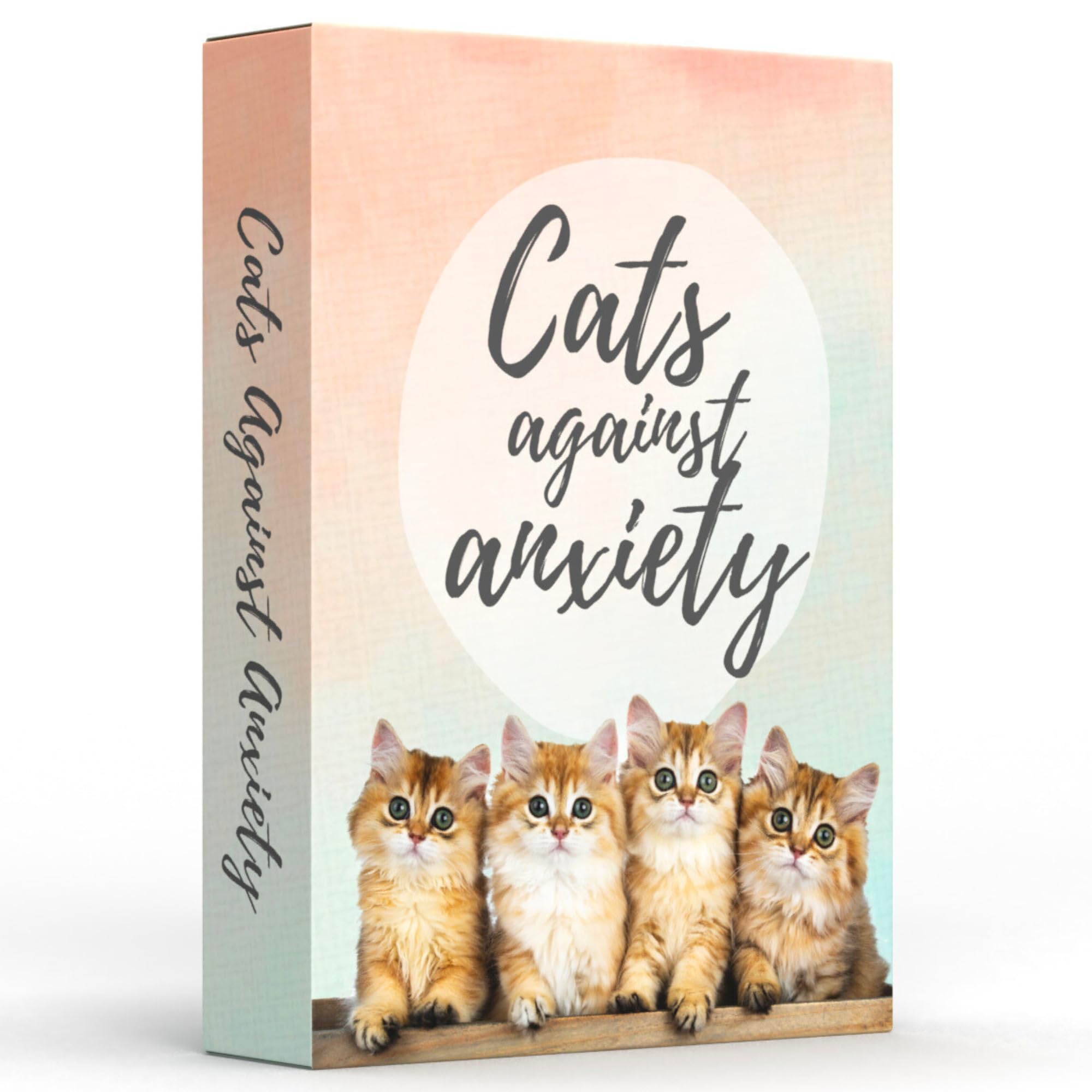 CATCHYOURDREAMS Cats Against Anxiety Cards - 50 Cards For Self Esteem and Stress, Affirmations for Anxiety Emotions Oracle Tarot Self Therapy