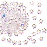 UR URLIFEHALL 100 Pcs Clear AB Star Glass Beads Twinkle Star Beads Tiny Glass Beads for Earring Bracelet Necklace Jewelry DIY Craft Making