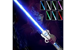 DAYIMADO Lightsaber for Kids - 7 Color Rechargeable Light Up Saber with FX Sound & USB C Charging Cable, 3Modes Retractable Light Swords for Xmas Dress Up Parties, Star War Fighters & Warriors Costumes Gifts
