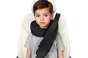 COOLBEBE Kids Travel Neck Pillow, Soft Toddler Neck Pillow for Traving, Comfortably Travel Pillow for Car & Airplane, Gifts for Toddler/Child/Kids (Black)
