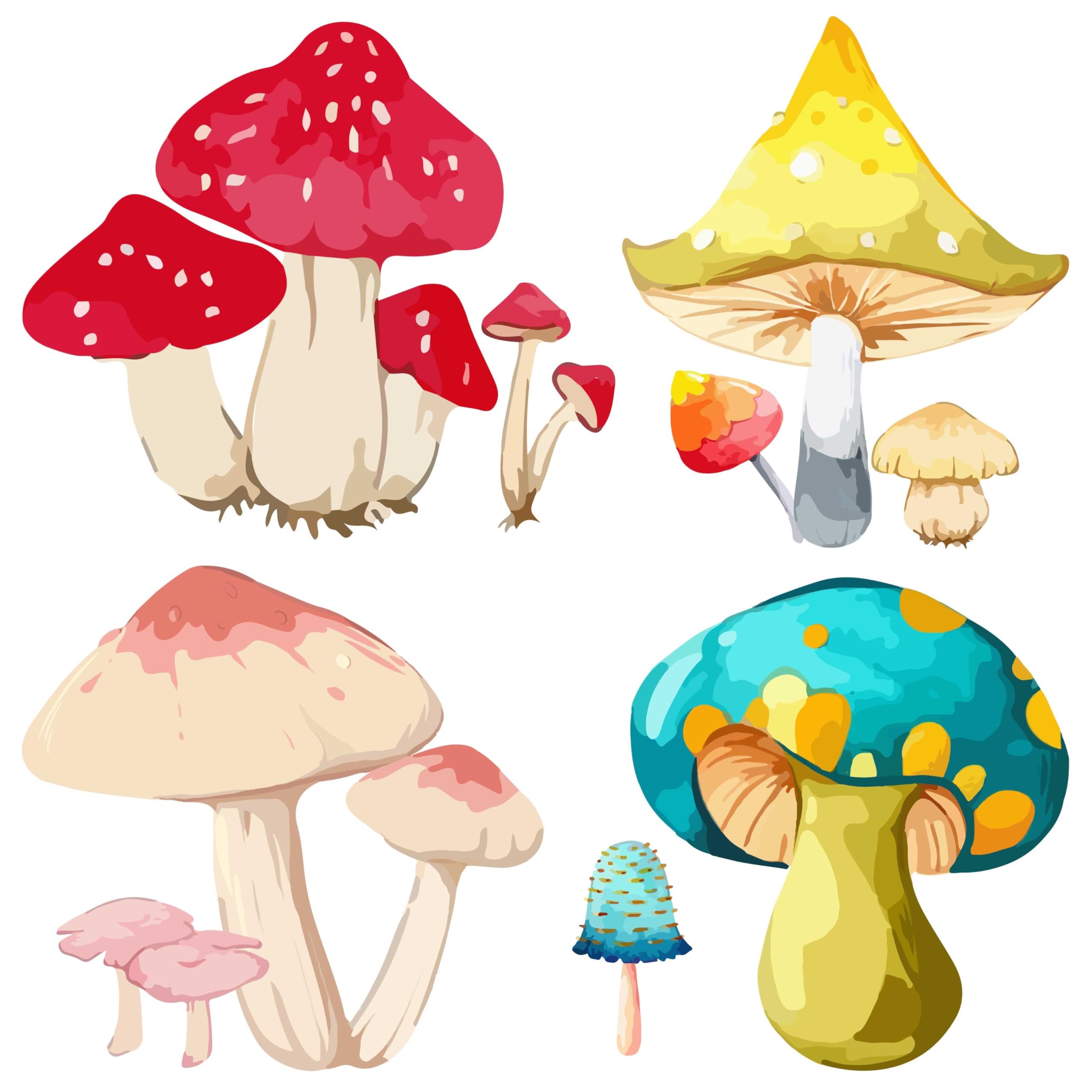 GORGECRAFT 4 Styles Mushroom Window Decals 16cm Static Glass Sliding Door Sticker Clings Anti-Collision Vinyl Film Bedroom Alert Decals for Prevent Stop Birds Dogs Pets Strikes