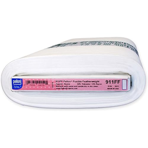 Pellon 911FF Fusible Featherweight Interfacing 20'' x 10 Yard Bolt. Color: White. Limited Edition