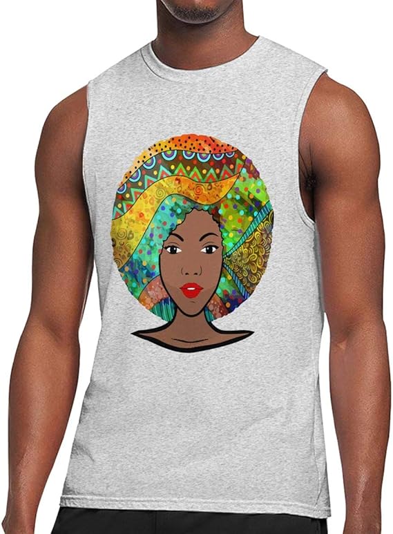 Amazon Co Jp Tシャツ メンズ 黒人の美しいアフロガール Beautiful Black Afro Girl インナー 袖なし プリント ゴルフウェア 部屋着 丸首 四季 肌着 ファション 服 ファッション小物
