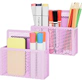 Marbrasse Magnetic Dry Erase Marker Holder, Mesh Pen Holder for Whiteboard，Magnet Pencil Organizer Storage for Refrigerator Locker Accessories Organizer for Home, School and Office(Purple)