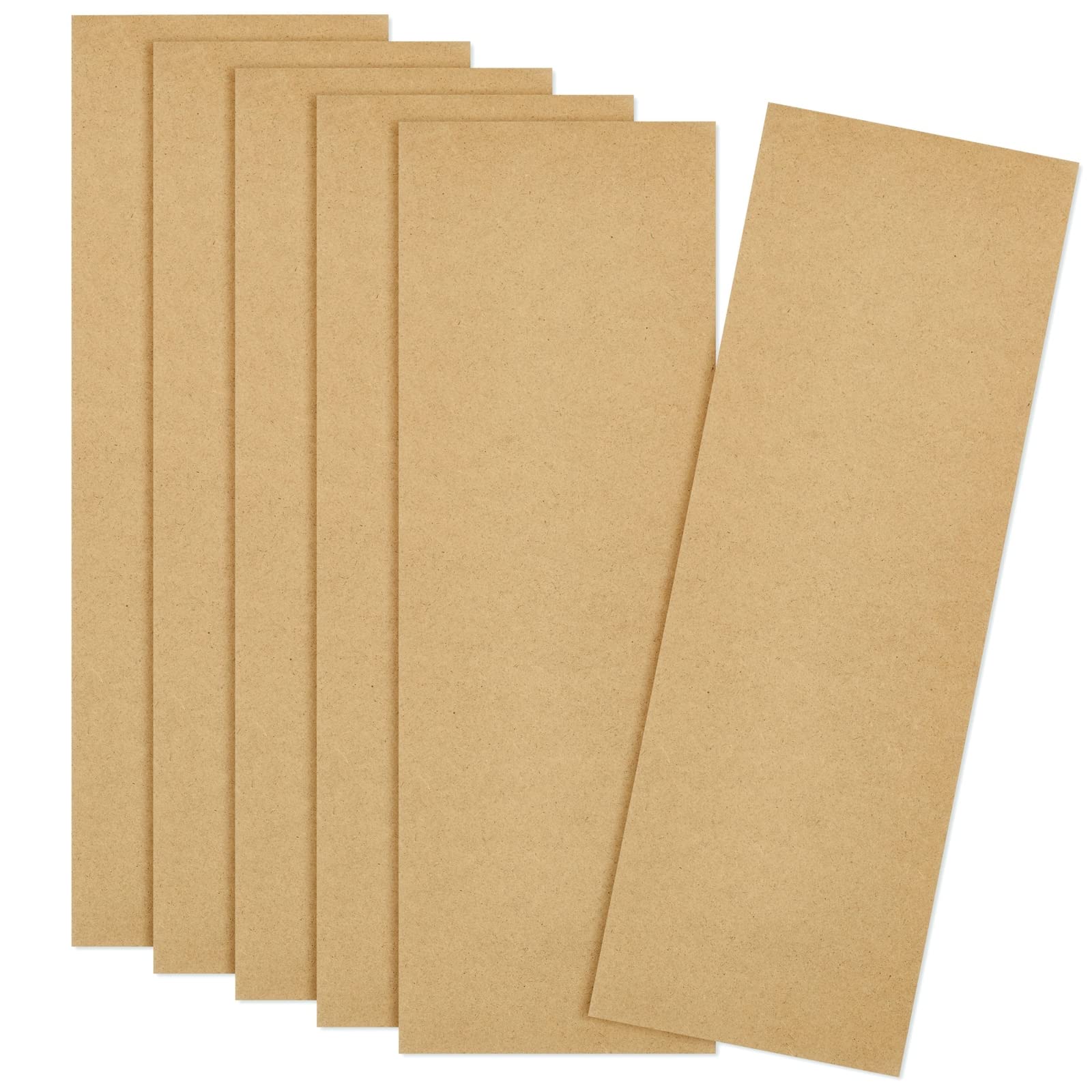 Bright Creations 6 Pack Unfinished Wood Planks for Crafts, Wall Decorations, Rectangular MDF Board 1/4 Inch Thick for DIY Projects, Art Classes, Carpentry, Painting (5 x 15 Inches)