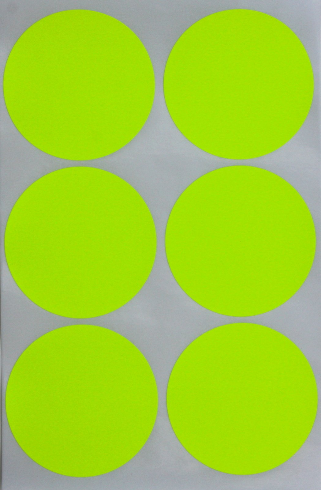 Royal Green Neon Yellow 5cm Sticker Round Write on Surface - 50mm dot Labels Permanent Adhesive Label for Art and Crafts - 72 Pack