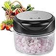 ZHANG XIAO QUAN SINCE 1628 Manual Vegetable Chopper, Hand Pull String Vegetable Garlic Mincer Onion Cutter for Veggie, Ginger, Fruits, Nuts, Herbs 1 Cup(250ml) Mini Food Chopper