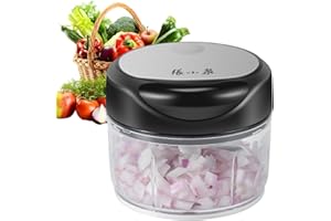 ZHANG XIAO QUAN SINCE 1628 Mini Manual Food Chopper, Hand Pull String Vegetable Garlic Mincer Onion Cutter for Ginger, Fruits, Nuts, Herbs, Durable BPA Free, Dishwasher Safe, 250ml