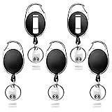 Teskyer 5 Pack Badge Holders, Retractable Badge