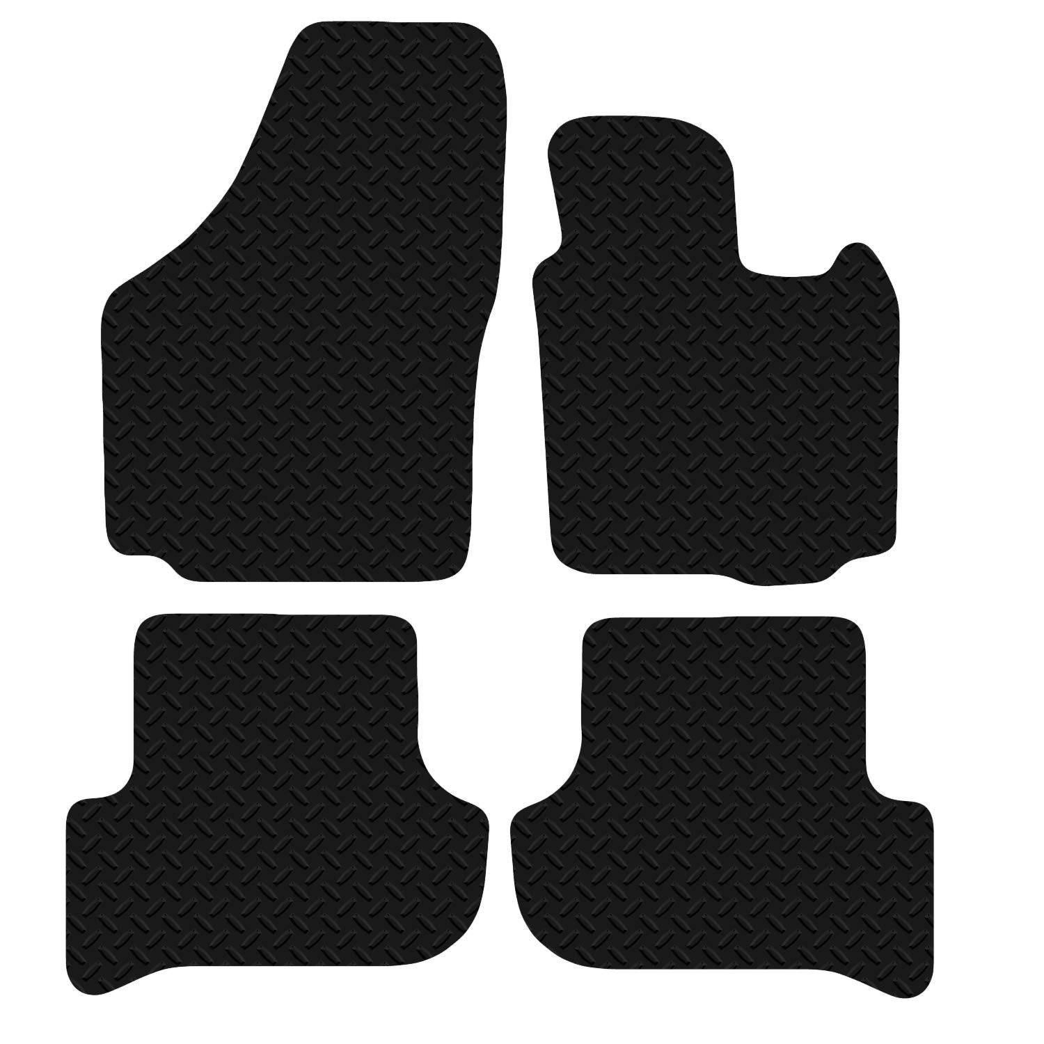 Carsio Car Mats 4pc Set For Skoda Yeti 2009 - Onwards Tailored Fit Rubber Floor Mat Complete Accessory Black Custom Fitted - Anti-Slip Backing, Heavy Duty & Waterproof