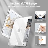 FINTIE Hybrid Case for iPad 10.2 9th 8th 7th Gen Clear Back Marble view 5