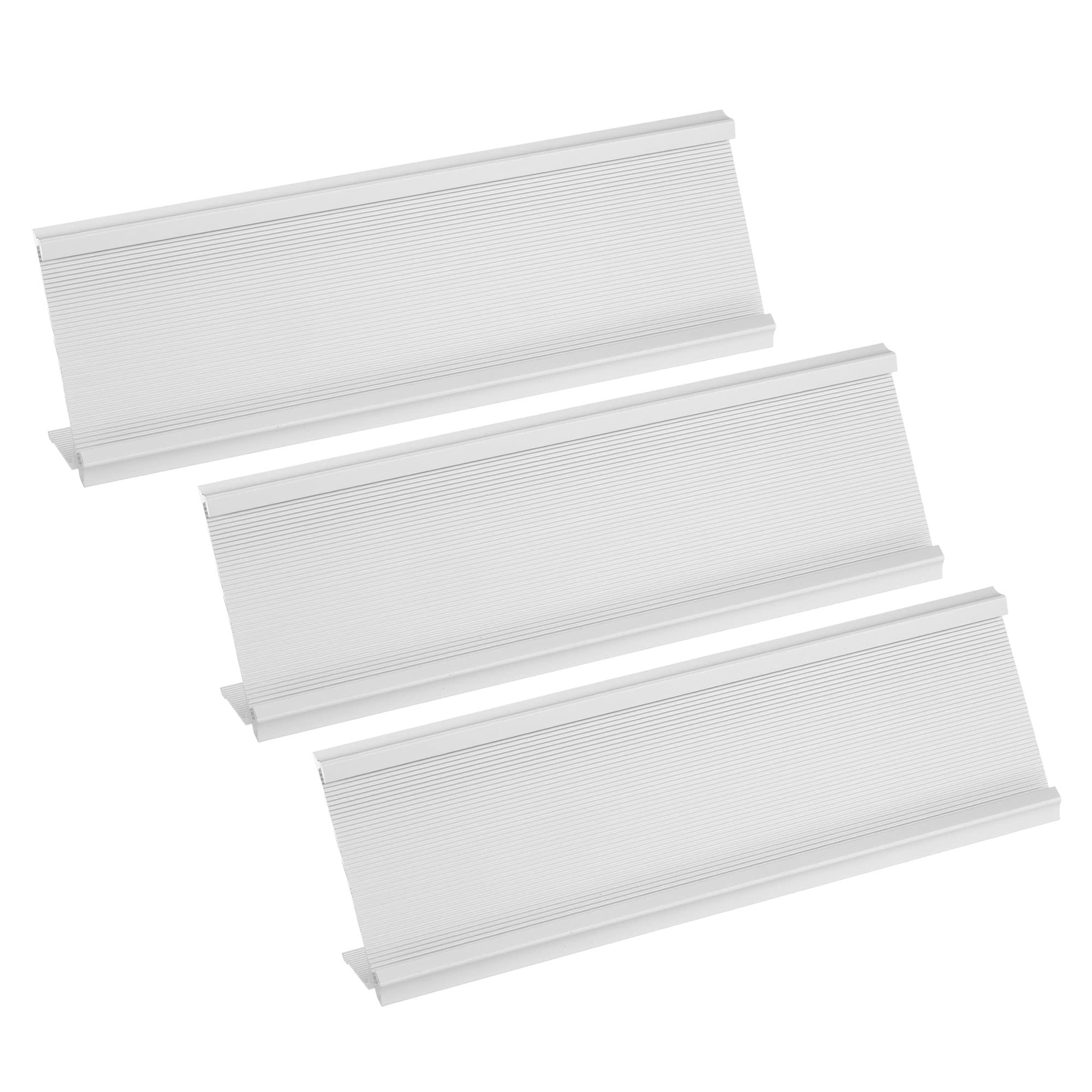 PATIKIL 2 x 7inch Aluminum Name Plate Holder, 3Pcs L Type for Desk Office Business Door Sign Holder Silver Tone